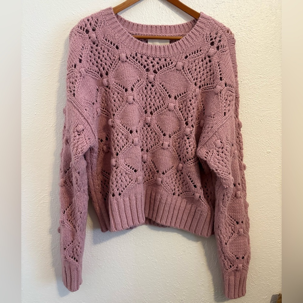 Lucky Brand Open-Stitch Pullover, Size Medium